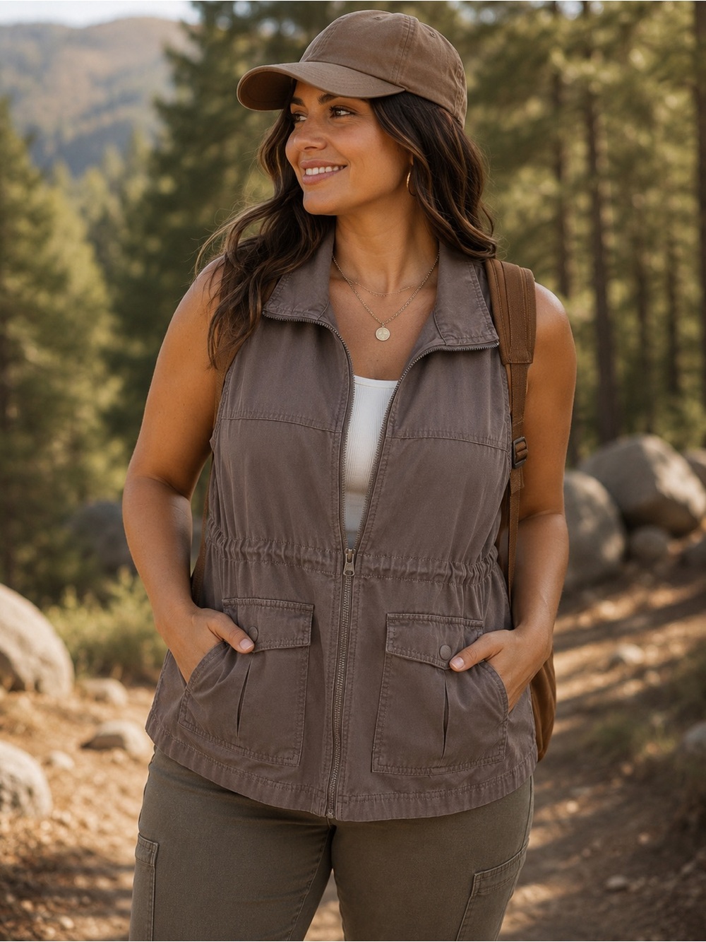Columbia Women's Riverfront Utility Vest or the World Trekker Vest.